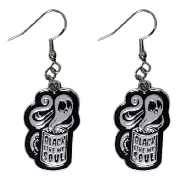 Handmade Black Like My Soul Earrings - Picture 1 of 2